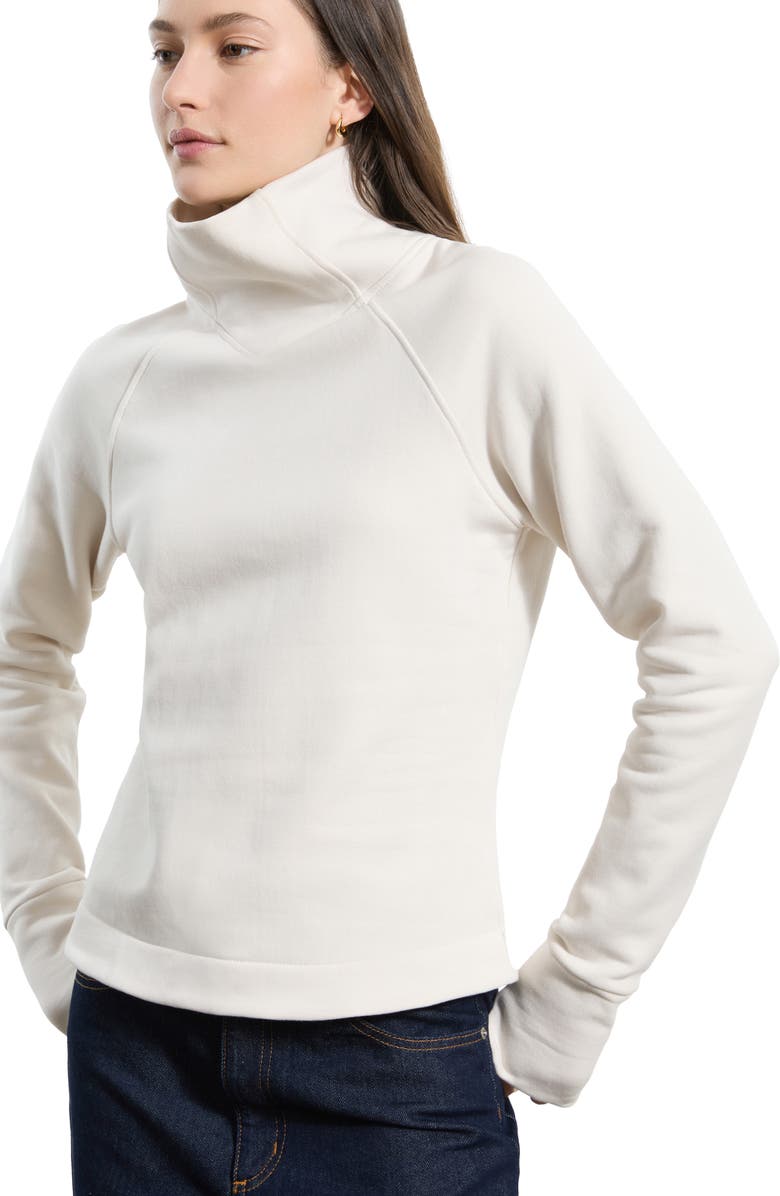 Marcella Washington Mock Neck Sweatshirt, Alternate, color, Cream