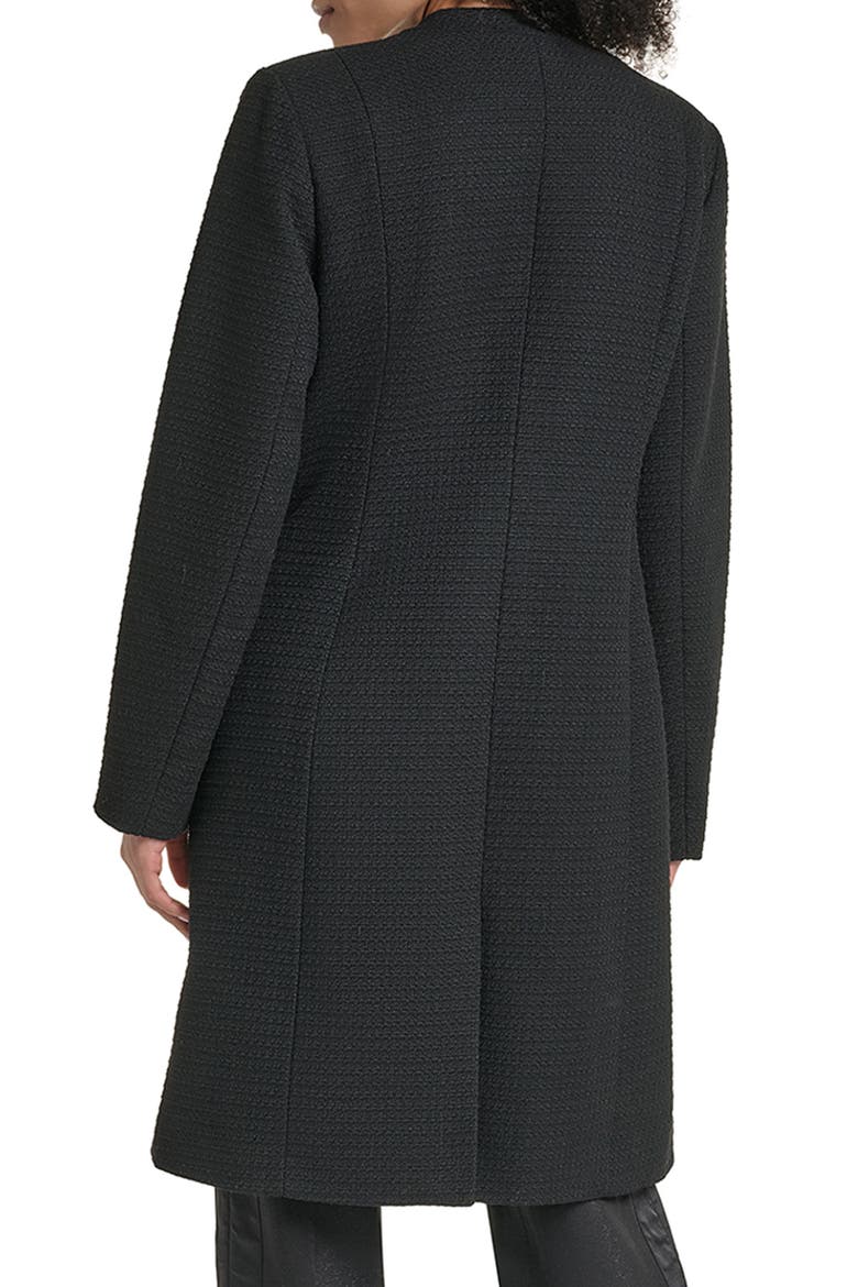 Single Breasted Long Coat, Alternate, color, BLACK
