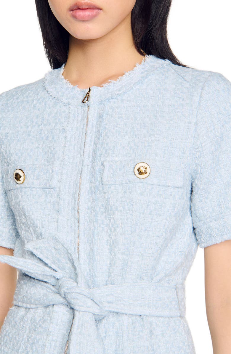 SANDRO Mini tweed dress, Alternate, color, 