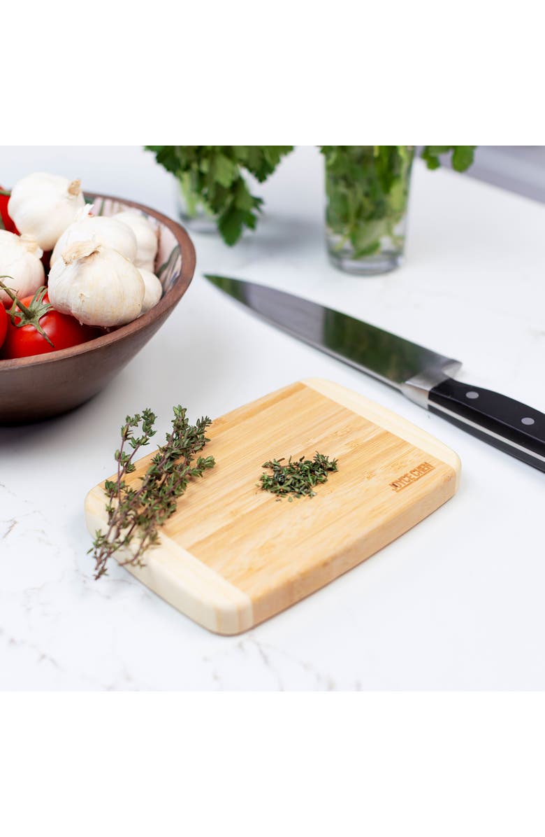 JOYCE CHEN Burnished Cutting Board, 5x7 Inches, Alternate, color, Bamboo