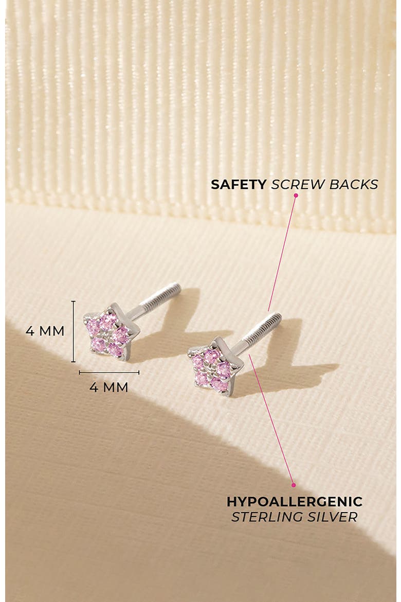 Teenie Tiny Star Earrings, Alternate, color, Pink