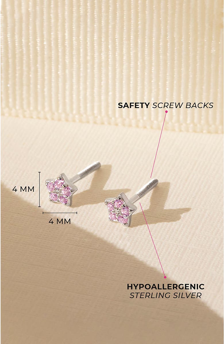 In Season Jewelry Teenie Tiny Star Earrings, Alternate, color, Pink