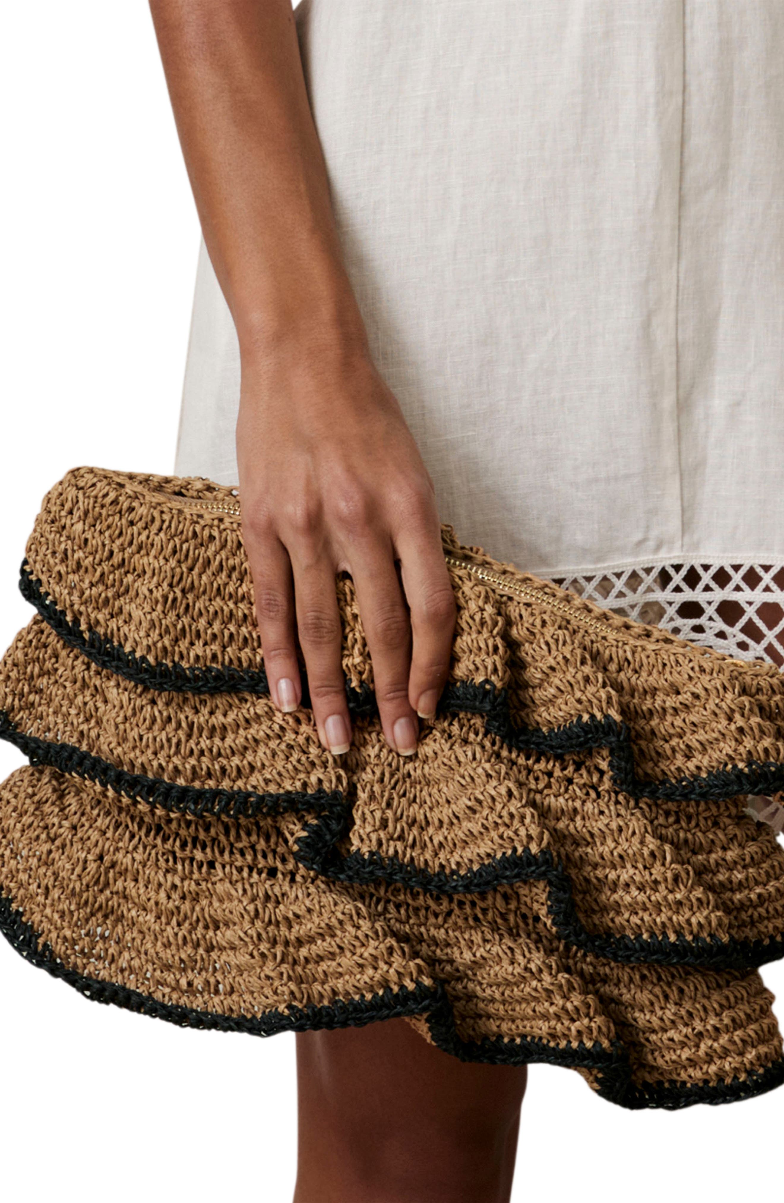 Reiss Raya Woven Clutch, Alternate, color, 