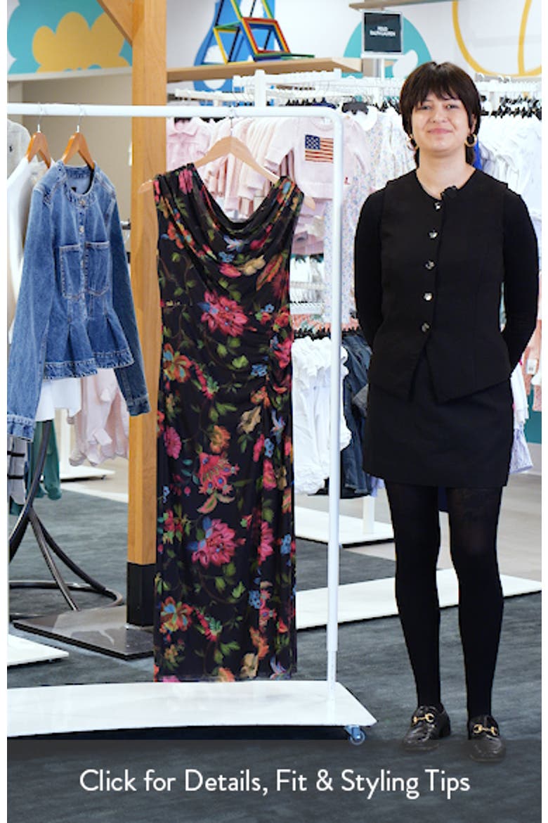 Floral One-Shoulder Mesh Maxi Dress video