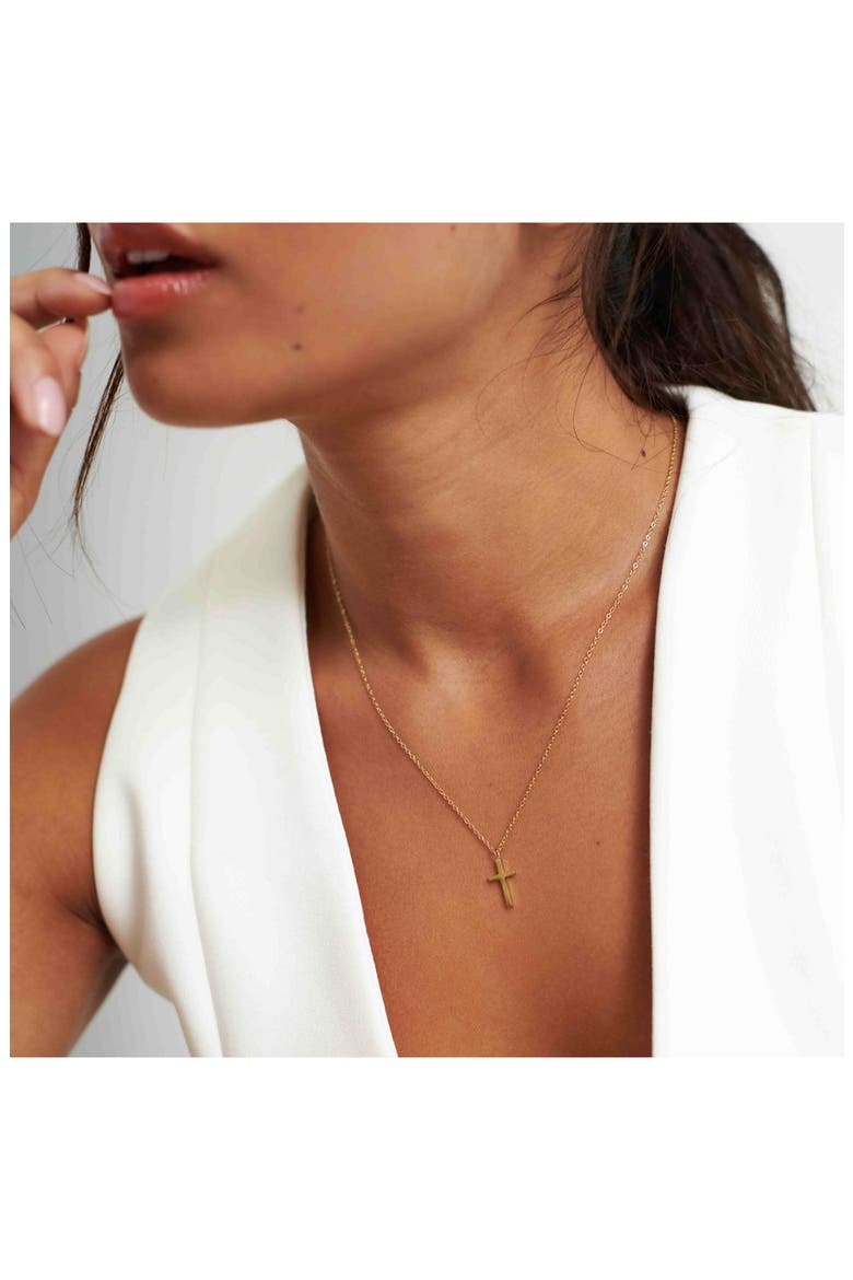 Cross Pendant Necklace, Alternate, color, GOLD