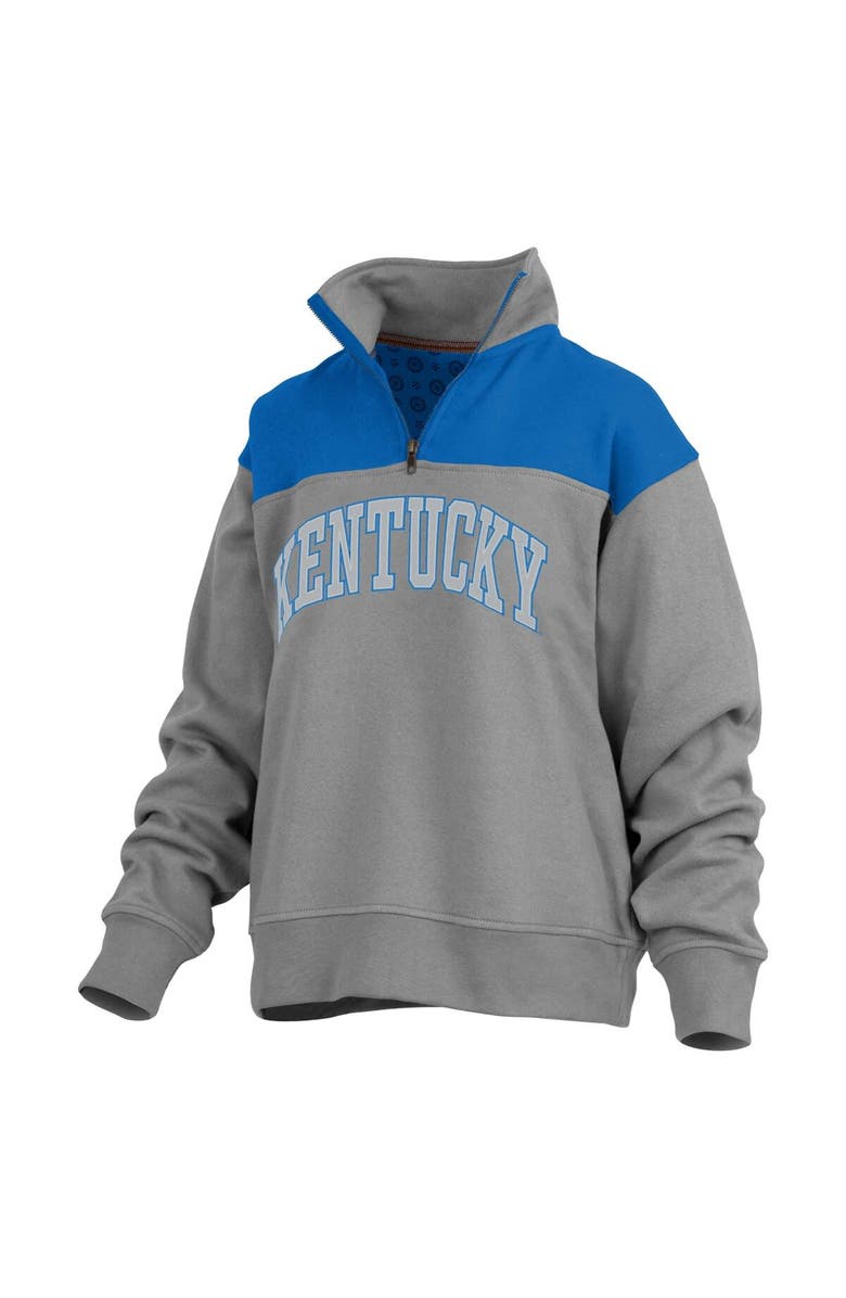 PRESSBOX Women's Pressbox Gray Kentucky Wildcats Avon Fleece Quarter-Zip Jacket, Alternate, color, Gray