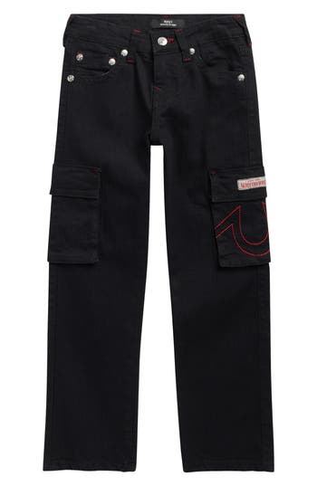 True Religion Kids' Ricky Cargo Jeans In Black