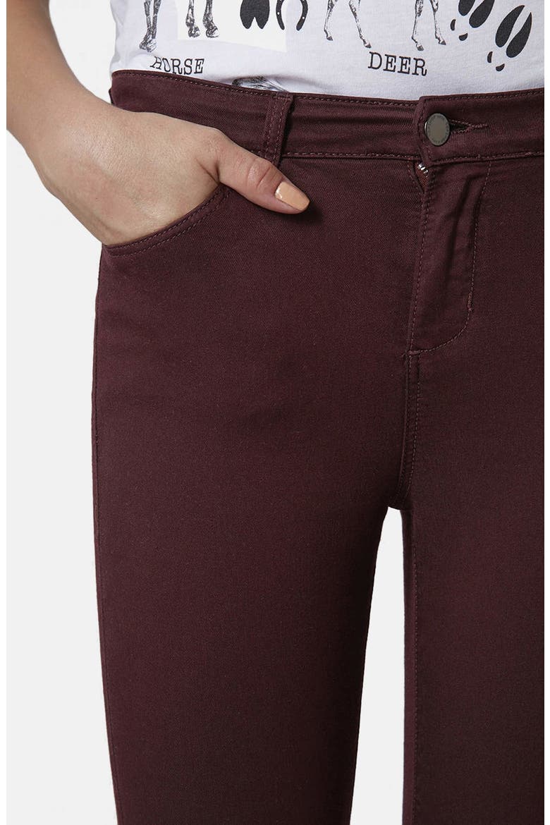 Moto 'Leigh' Stretch Ankle Skinny Jeans, Alternate, color, AUBERGINE