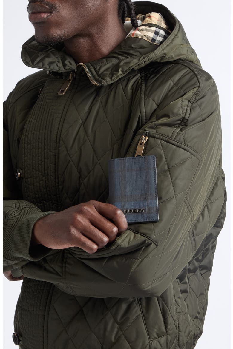 Bateman Check Coated Canvas Bifold Wallet, Alternate, color, NAVY