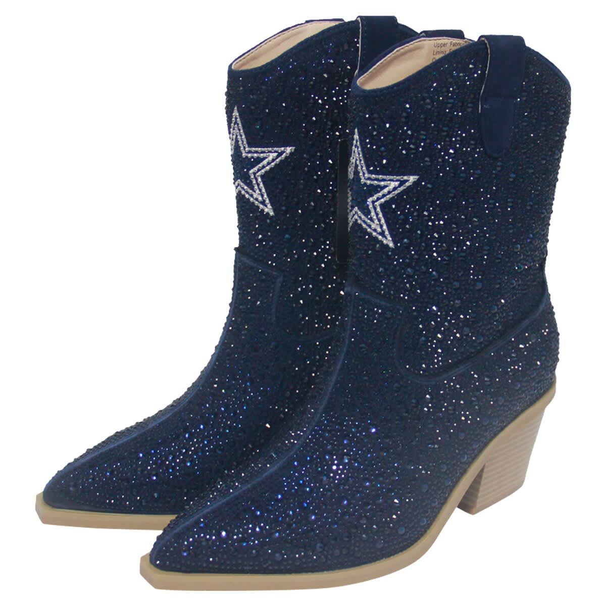 CUCE Women
s Cuce  Navy Dallas Cowboys Crystal Ankle Boots, Alternate, color, Navy