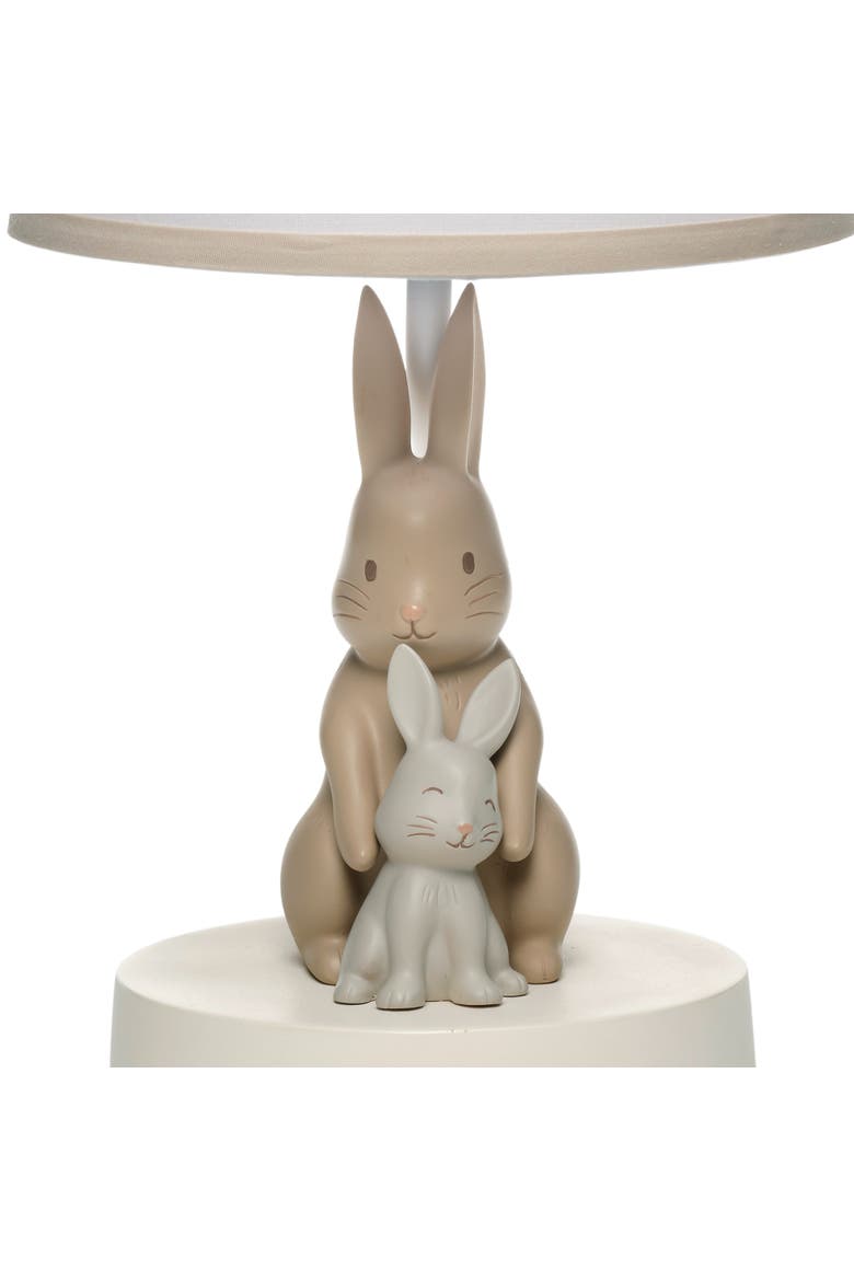 Signature Bunny Hop Hand-Painted Resin Rabbits Lamp with Shade, Alternate, color, Cream