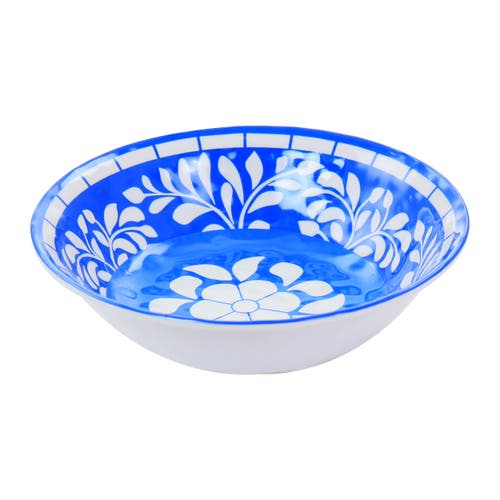 Elama Nelly 12 Piece Melamine Dinnerware Set In Blue