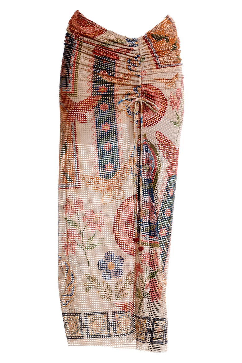 Tock Fiore Cover-Up Skirt, Alternate, color, BROWN