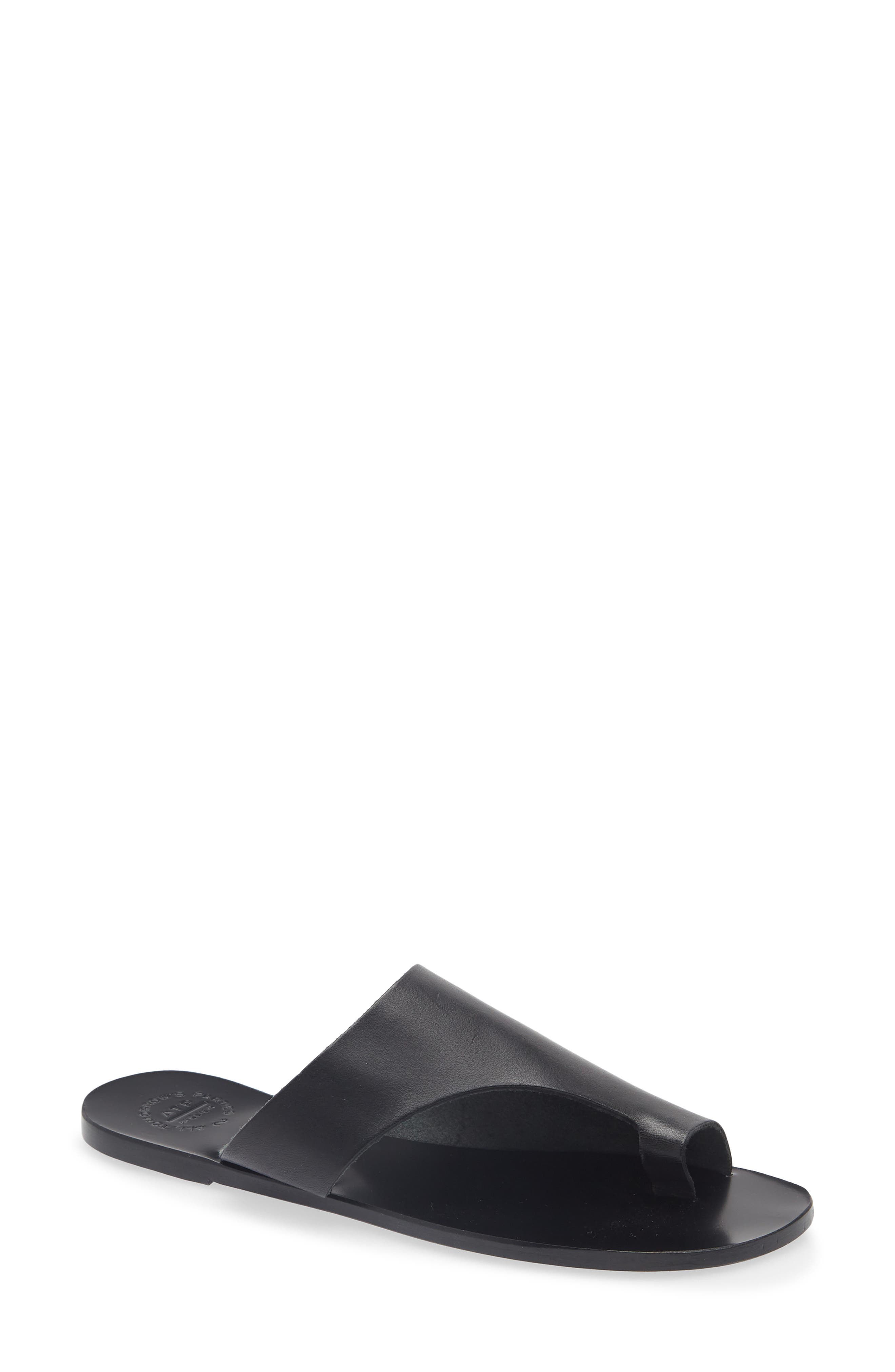 ATP ATELIER Rosa Toe Loop Sandal, Main, color, Black