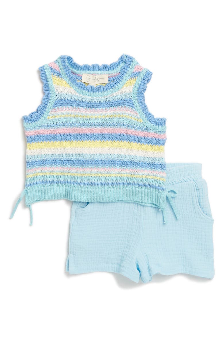 Jessica Simpson Knit Tank & Gauze Shorts Set, Main, color,