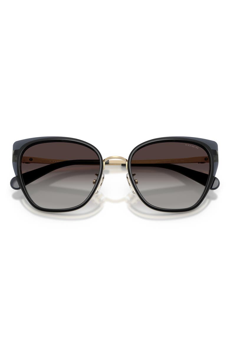 COACH 53mm Gradient Square Sunglasses, Main, color, Gold / Smoke / Grey Gradient