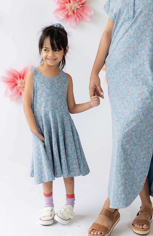 Mightly Organic Cotton Sleeveless Solid Twirl Dress In Cherry Blossom