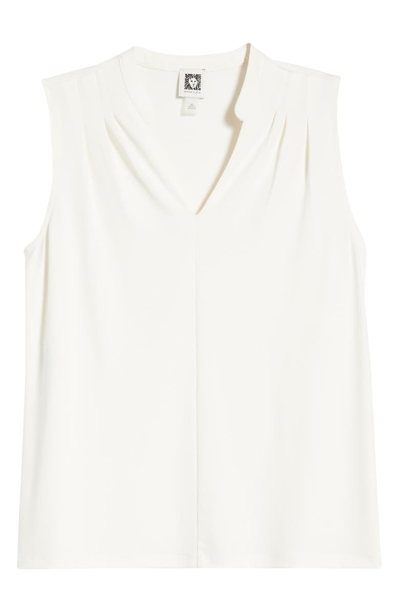 Anne Klein Pleat Shoulder Sleeveless Top, Alternate, color, White Dove