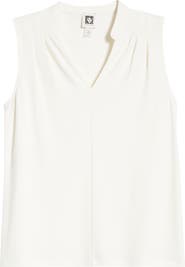Anne Klein Pleat Shoulder Sleeveless Top