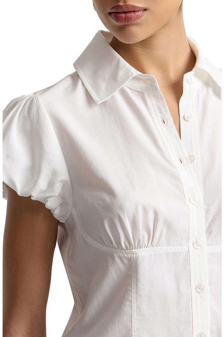 Puff Sleeve Fitted Shirt, Alternate, color, CREAM