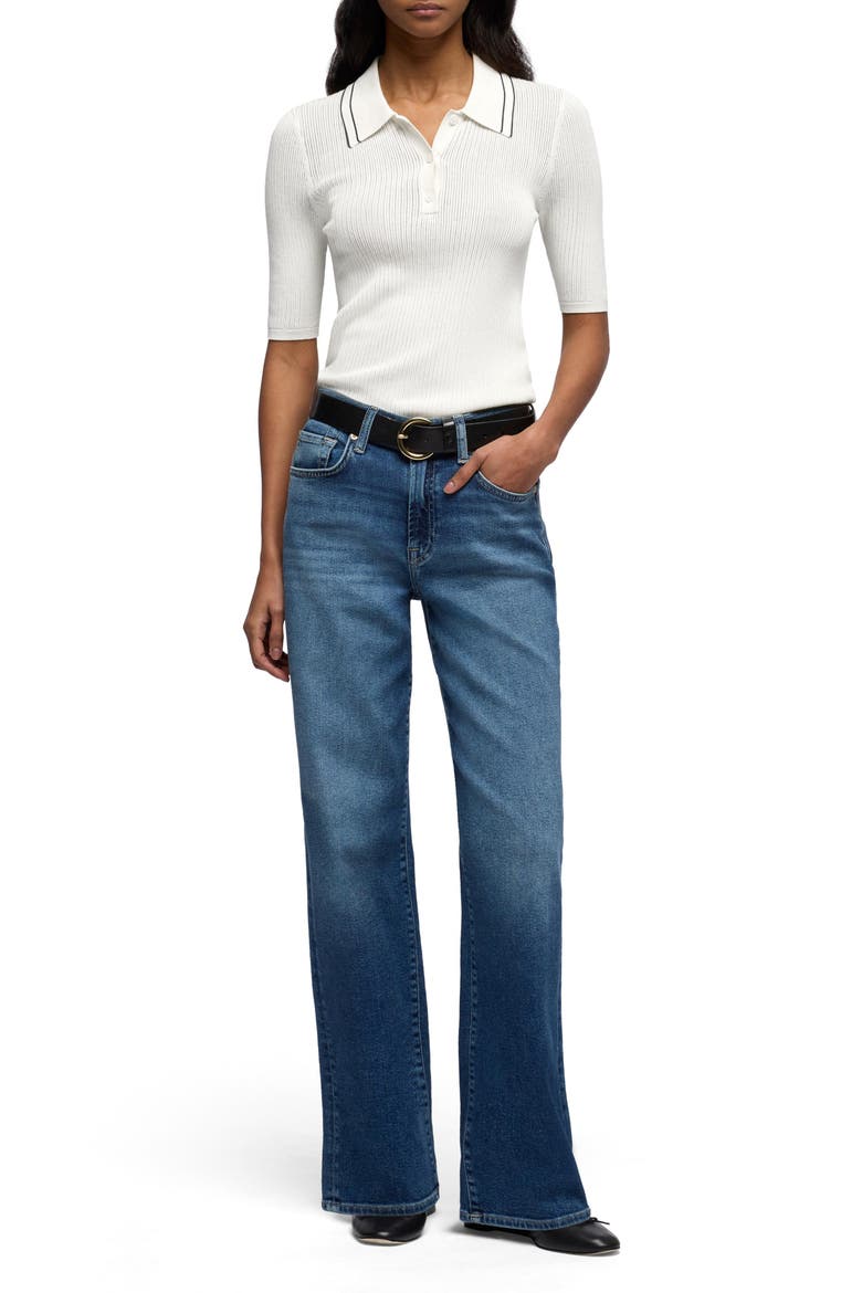 Piped Rib Polo Sweater, Alternate, color, WHITE