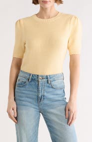 Melrose and Market Textured Stitch Short Sleeve Sweater