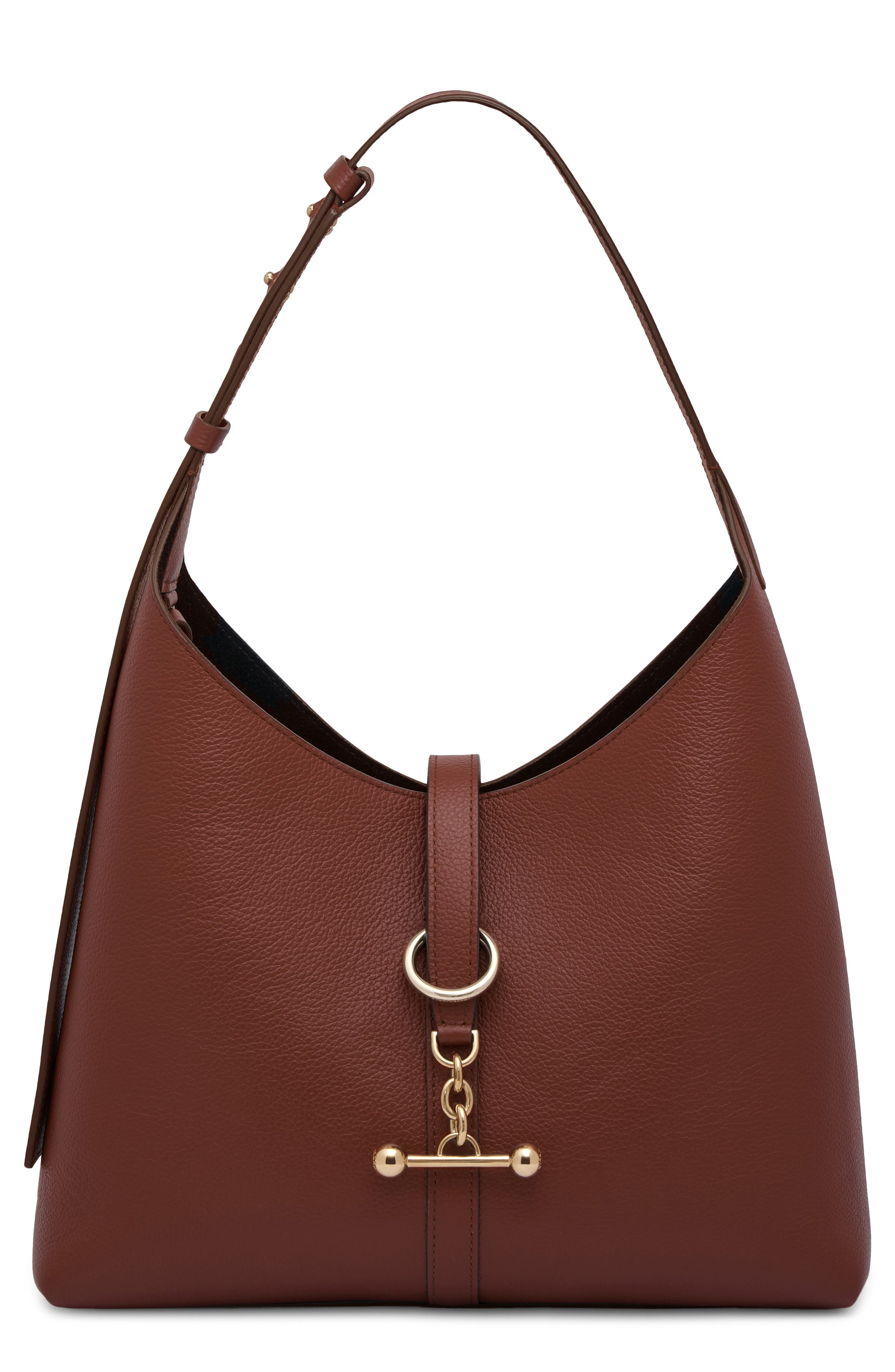 Kite Leather Hobo Bag, Main, color, WALNUT