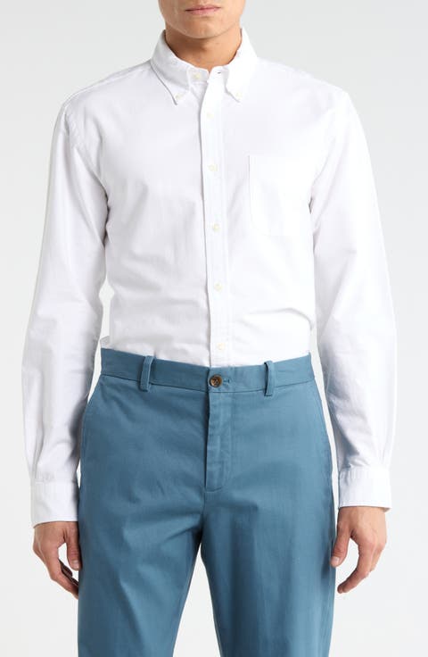 Oxford Long Sleeve Cotton Button-Down Shirt