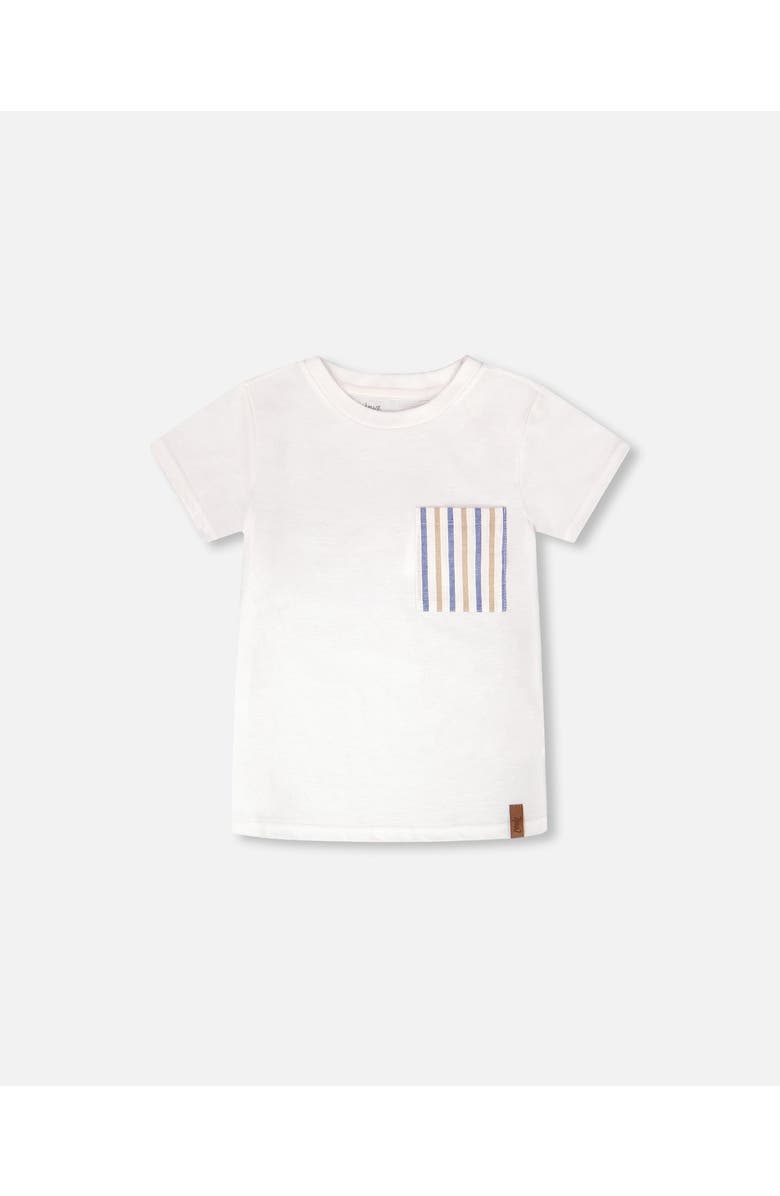 Deux par Deux Short Sleeve Jersey T-Shirt with Chest Pocket, Main, color, White