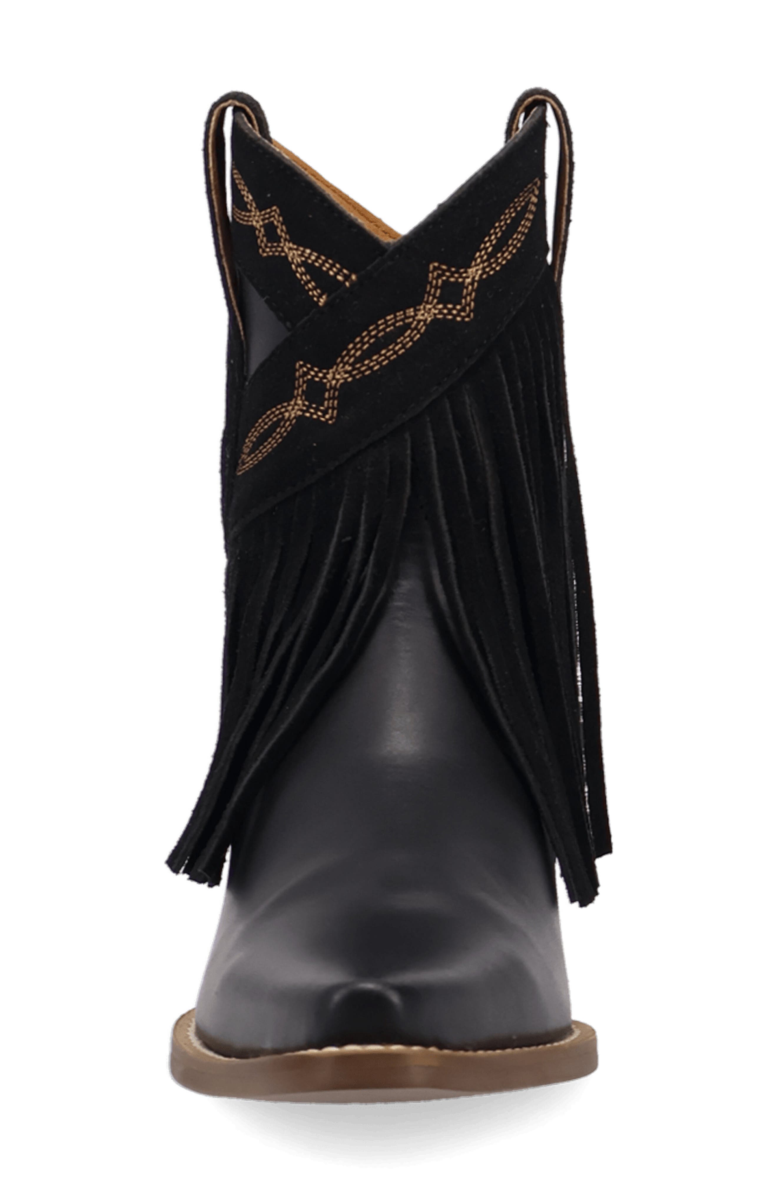 Last Ride Fringe Western Boot, Alternate, color, BLACK