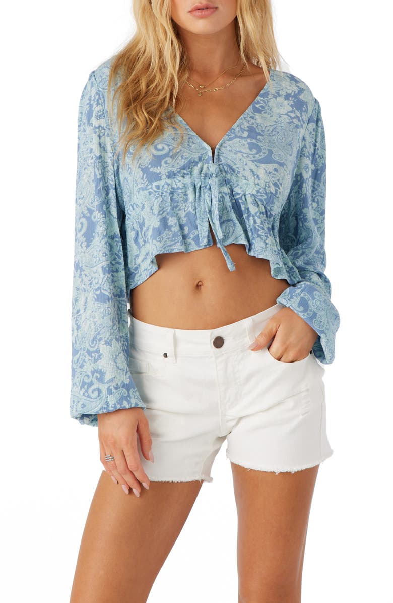 O'Neill Alena Babydoll Crop Top, Main, color,