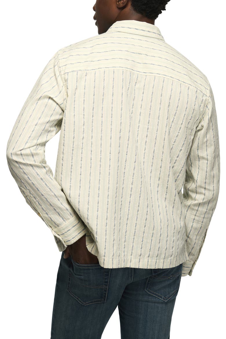 Striped Western Button Up Shirt, Alternate, color, BLUE STRIPE