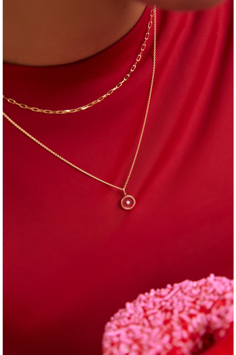 Floating Diamond Necklace, Alternate, color, Gold