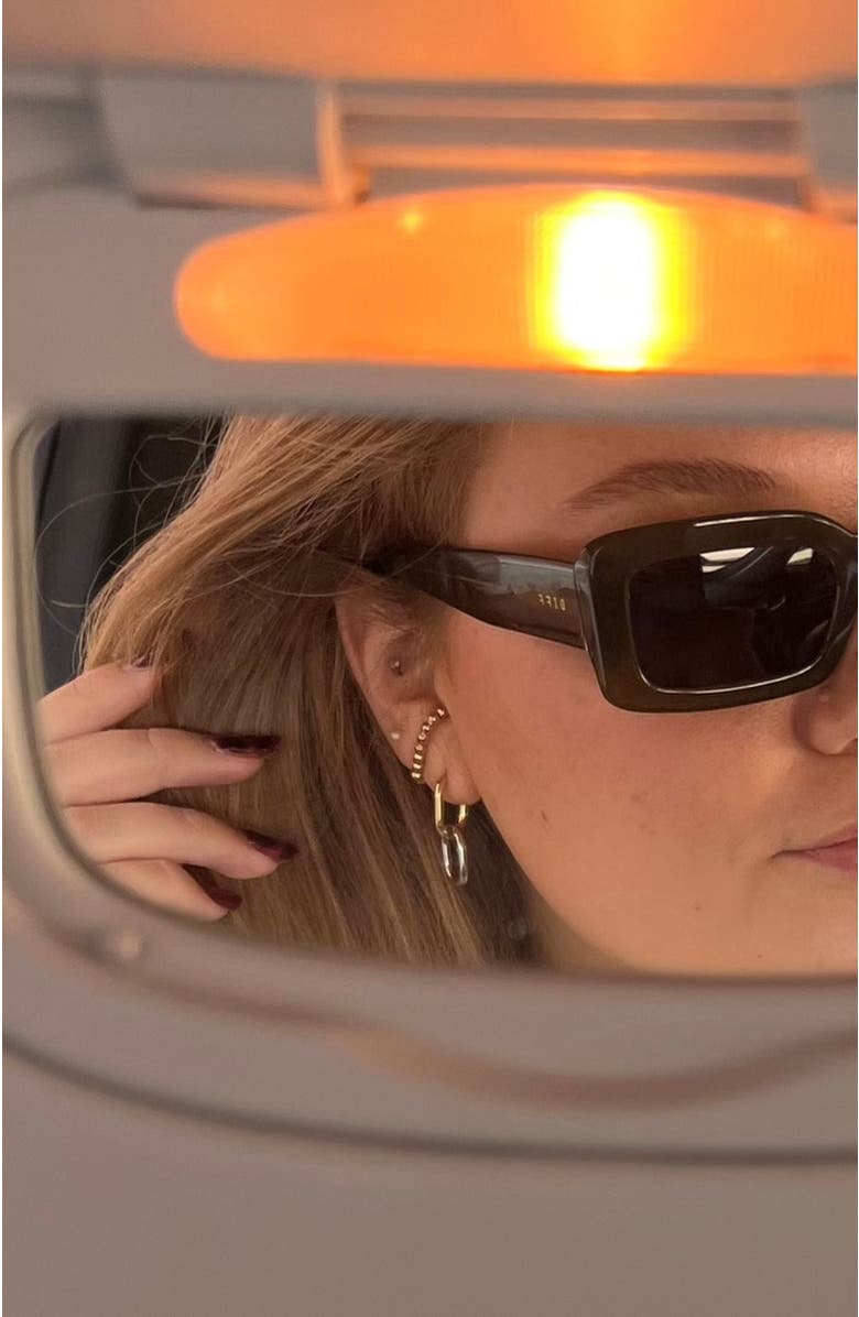 Nickel & Suede Mixed Metal Chain Link Hoop Earrings, Alternate, color, 