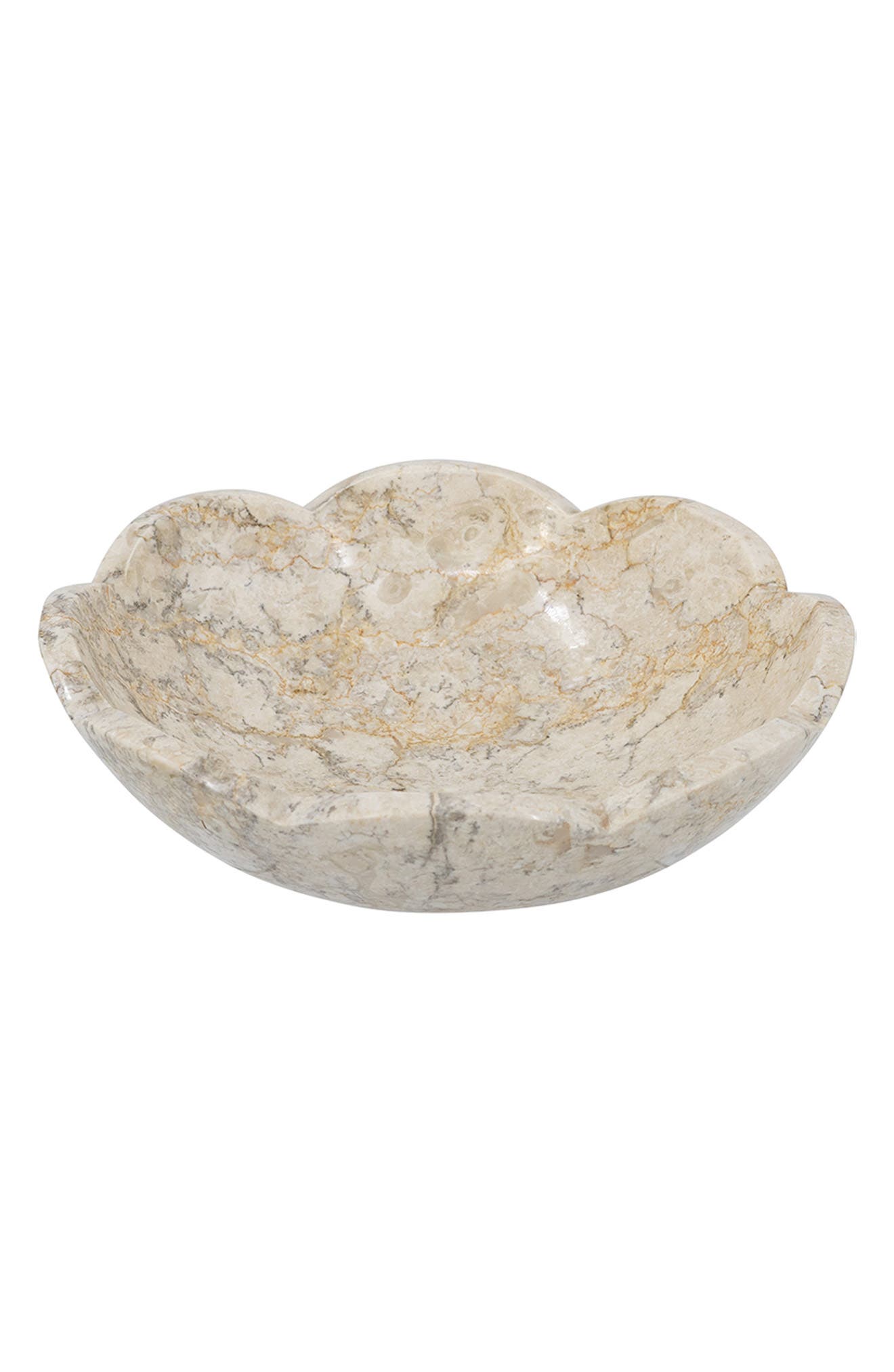 R16 HOME Scalloped Marble Decorative Bowl
