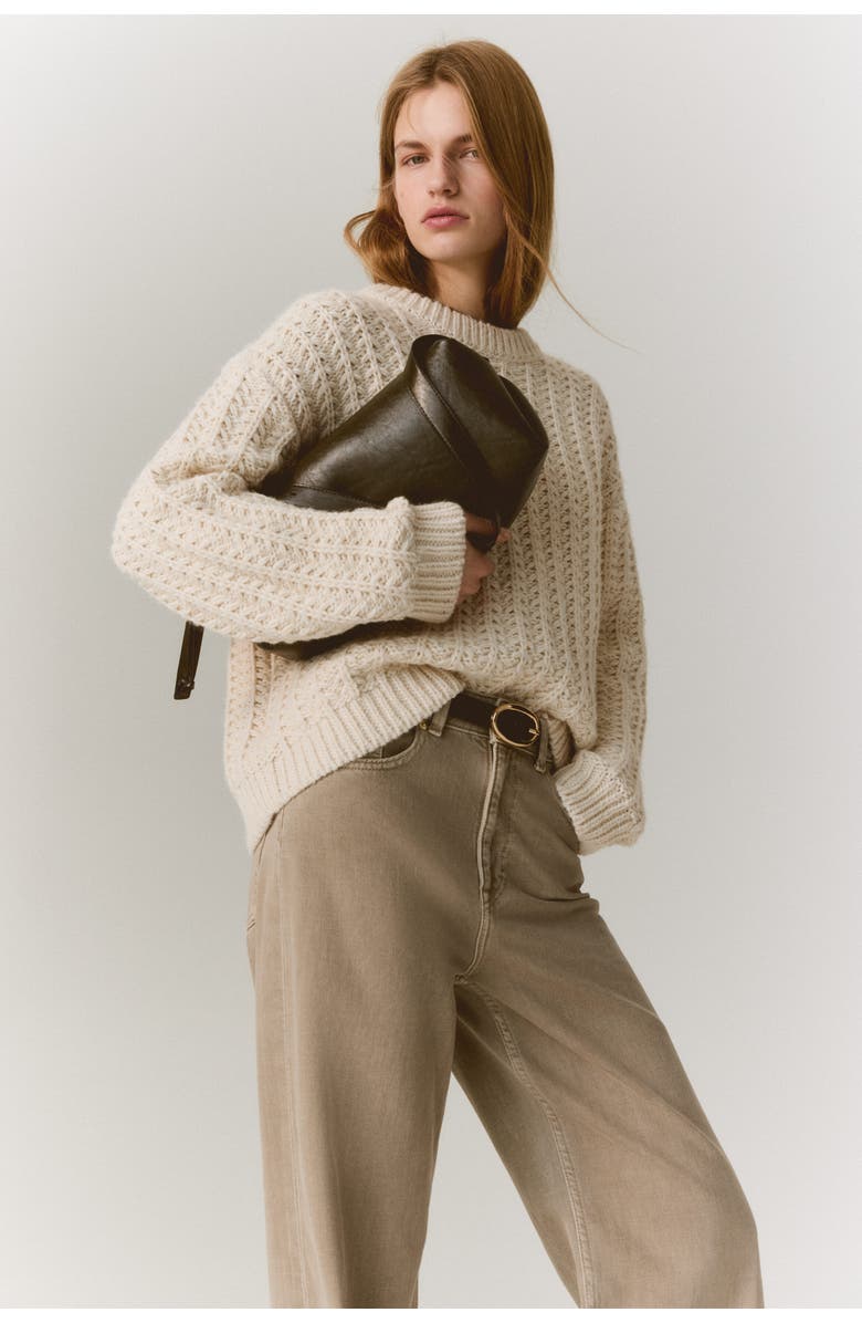 H&M Cable-knit Jumper, Alternate, color, Light Beige