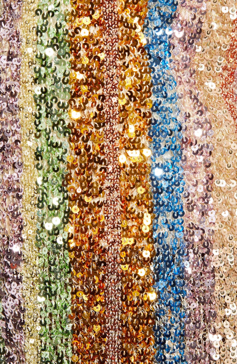 Endless Rose Rainbow Sequin Stripe Pencil Skirt, Alternate, color, 