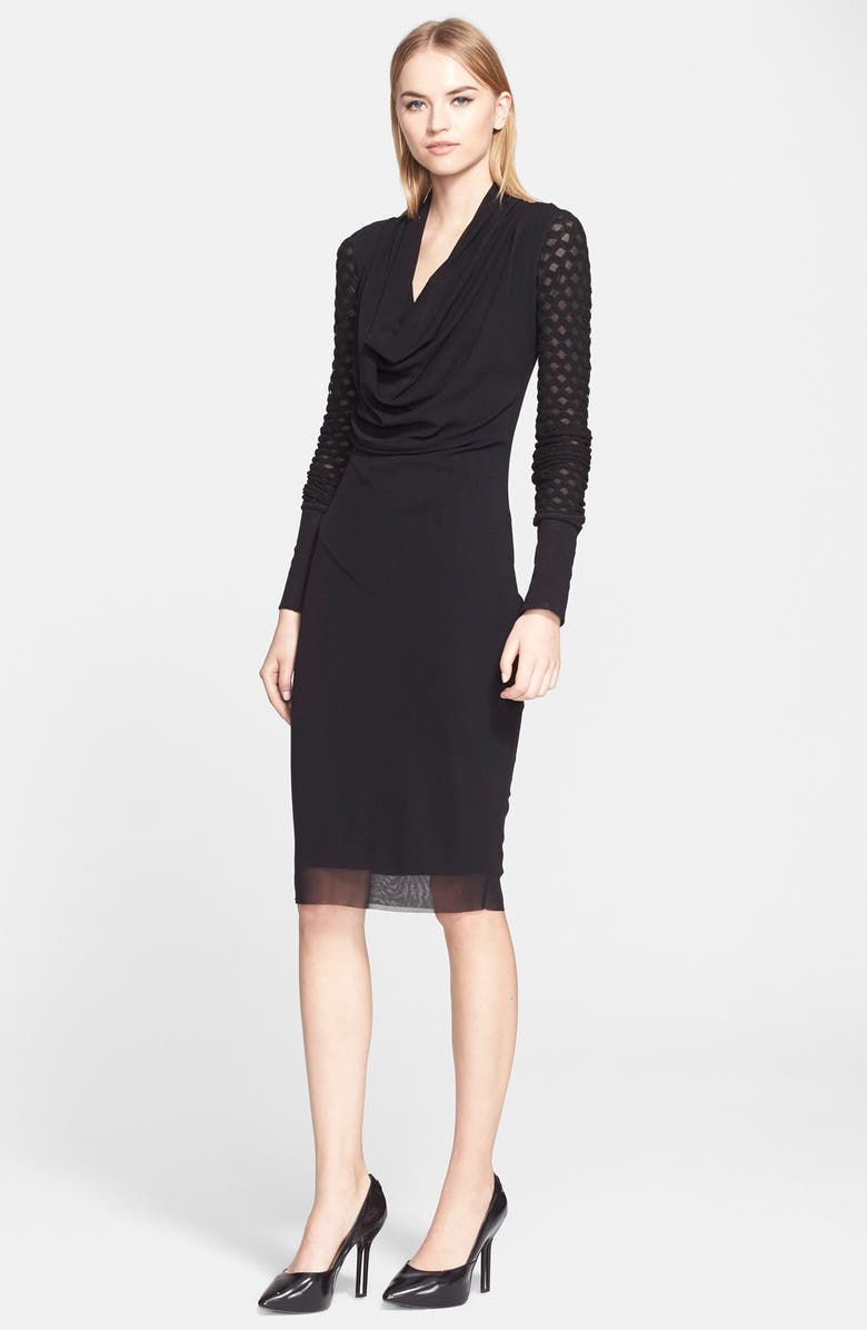 Fuzzi Jean Paul Gaultier Cowl Neck Long Sleeve Tulle Dress, Main, color,