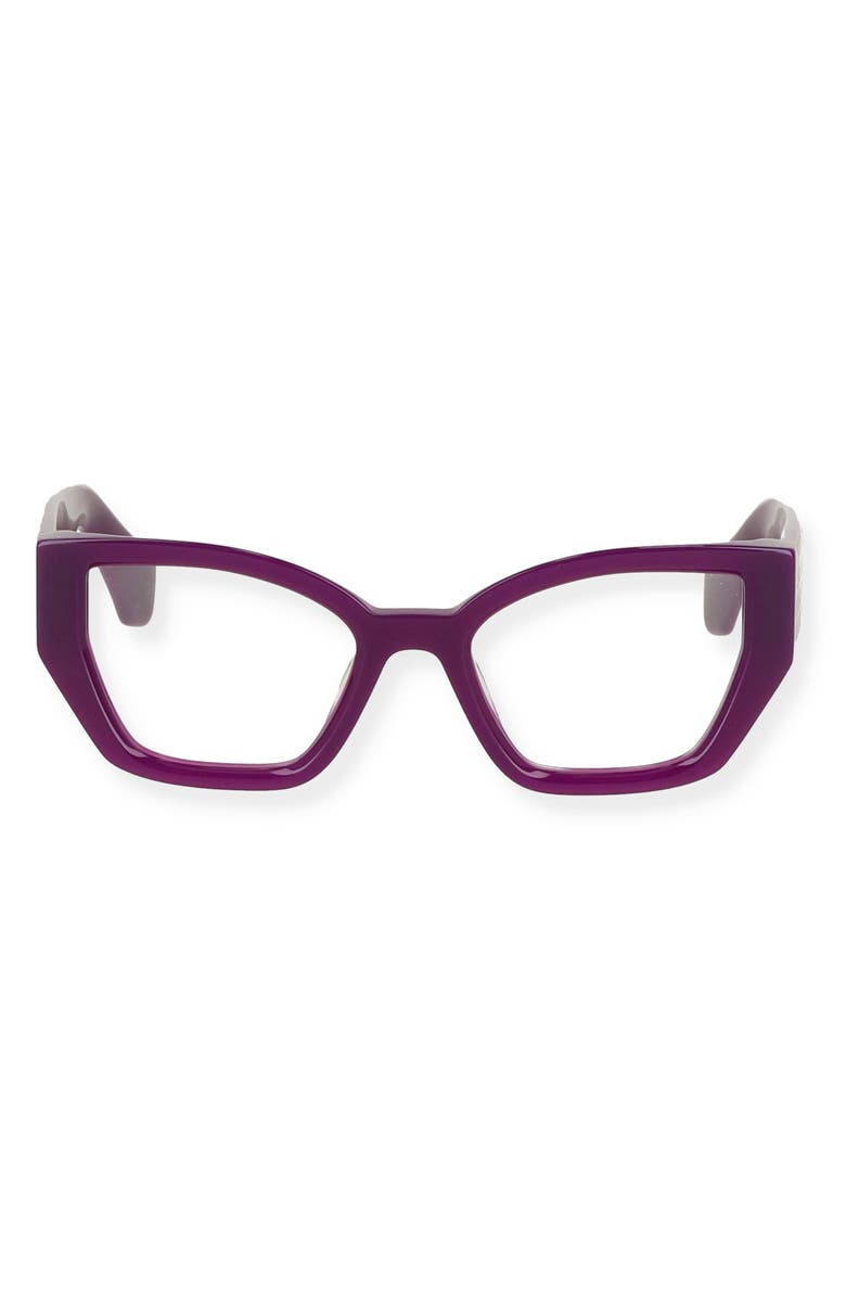 Off-White 7Q 52mm Cat Eye Optical Glasses, Main, color, Purple