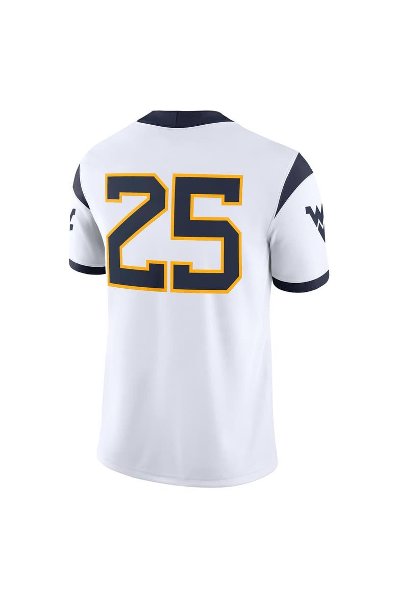 Men's Nike #25 White West Virginia Mountaineers Limited Away Game Jersey, Alternate, color, White