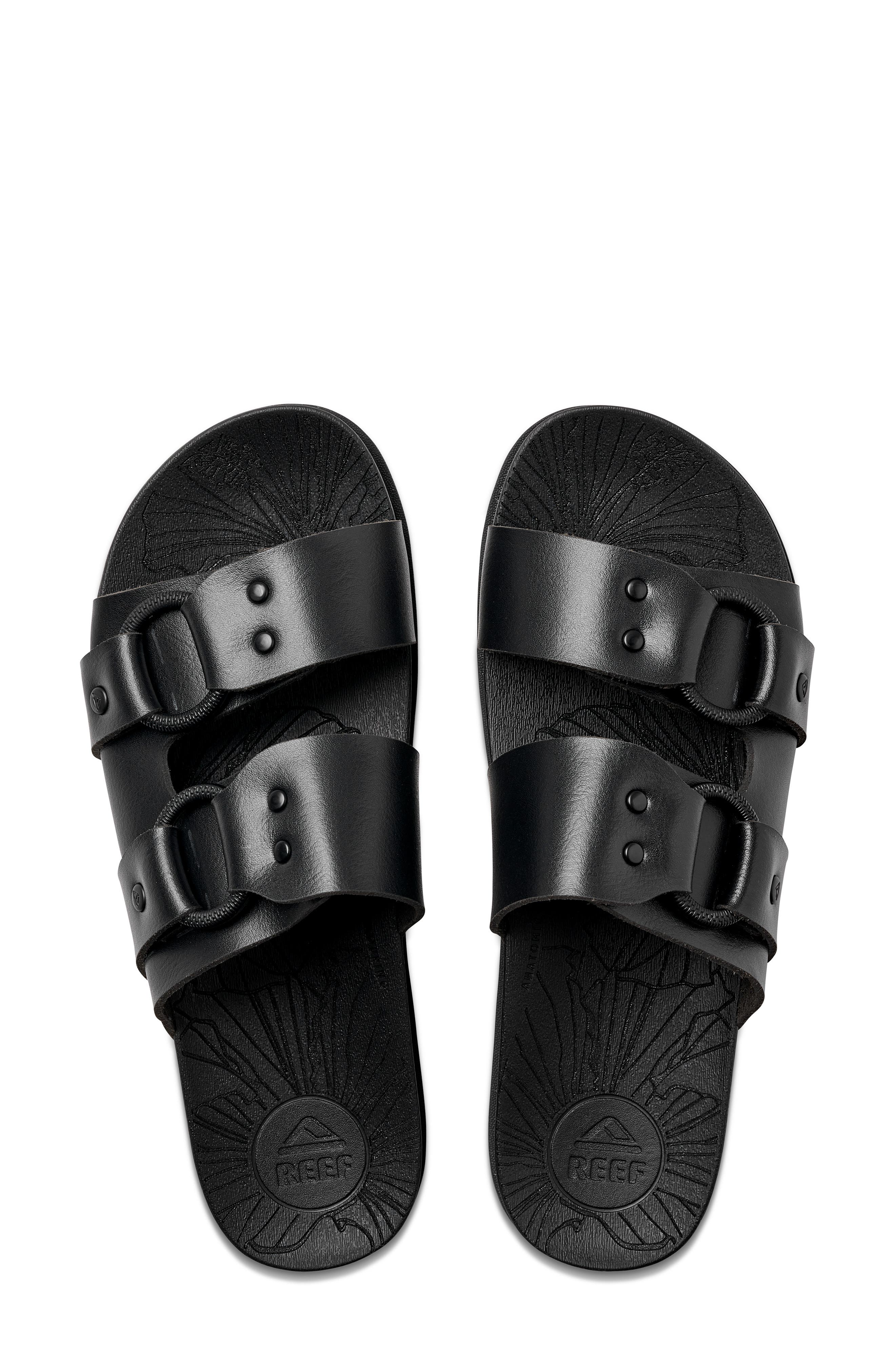 Reef Cushioned Vera Cruz Slide Sandal, Alternate, color, Black Night