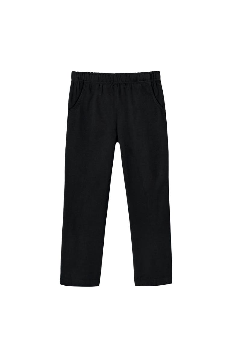 CITY THREADS Girls Soft Cotton UPF 50+ Jersey Pocket Pants, Main, color, Black