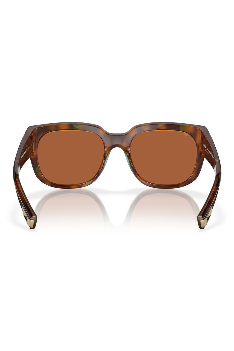 55mm Square Sunglasses, Alternate, color, GREEN TORT