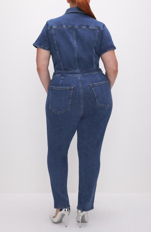 Good American Fit For Success Denim Jumpsuit In Indigo594