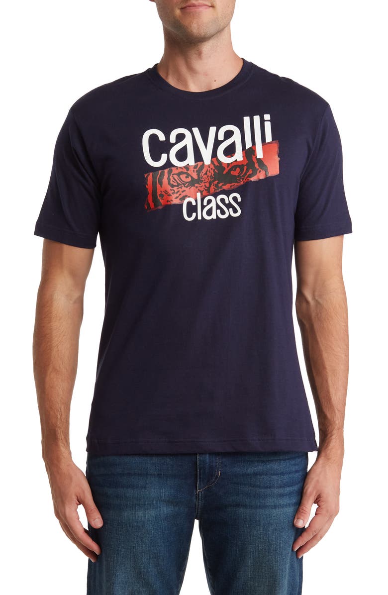 Cavalli Class Logo Graphic Print T-Shirt, Main, color, 