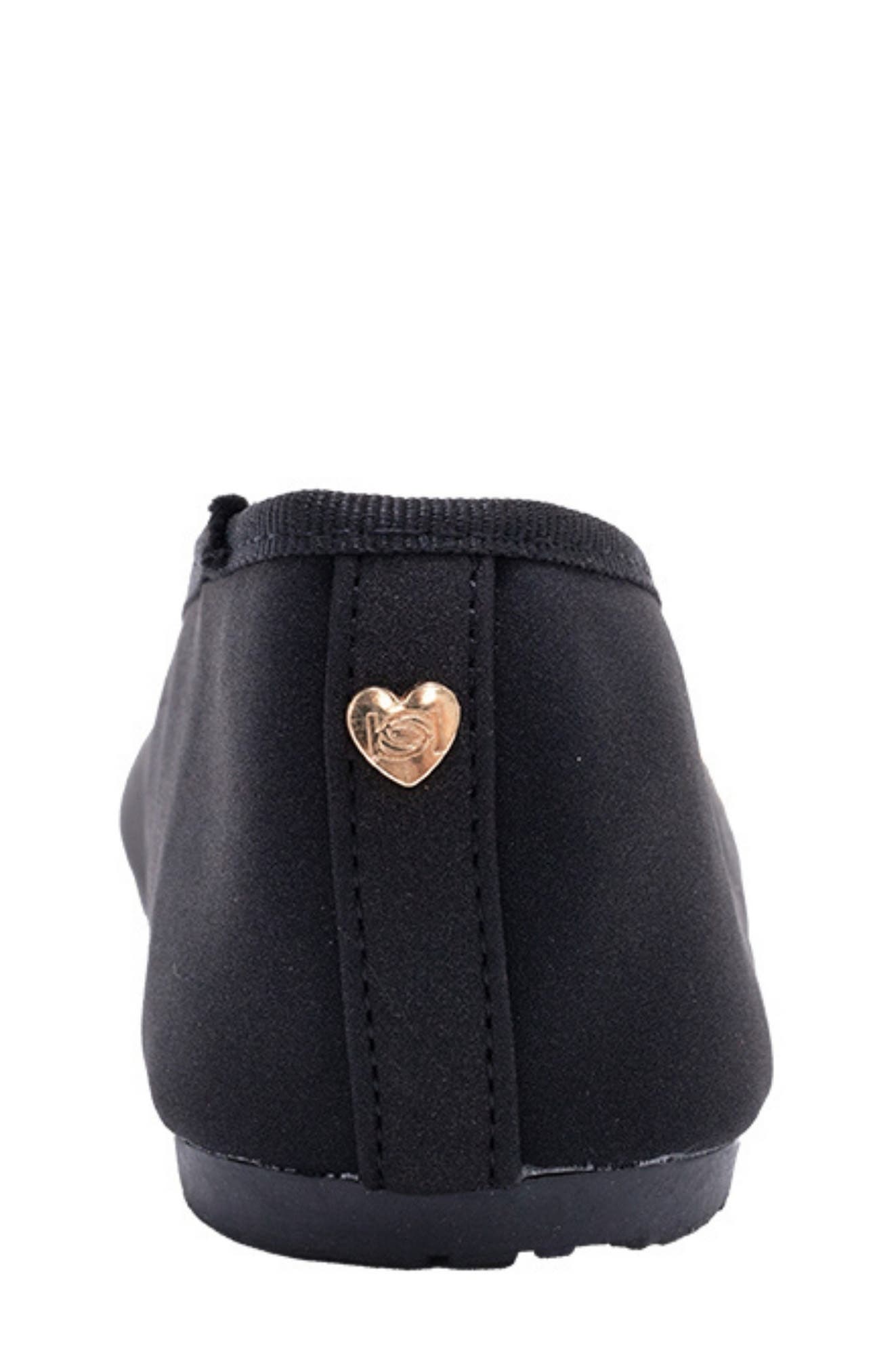 bebe Kids' Shimmer Charm Flat, Alternate, color, Black