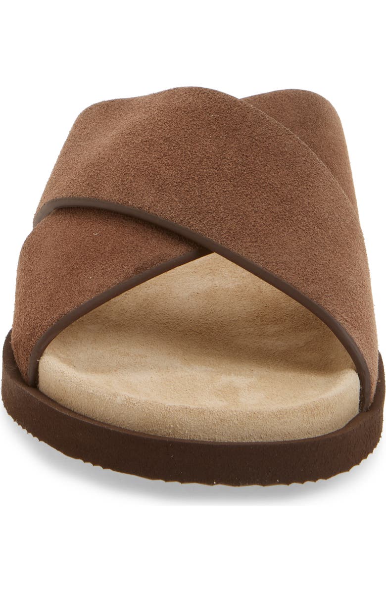 Brunello Cucinelli Cross Strap Slide Sandal, Alternate, color, Cay70 Tan Brown