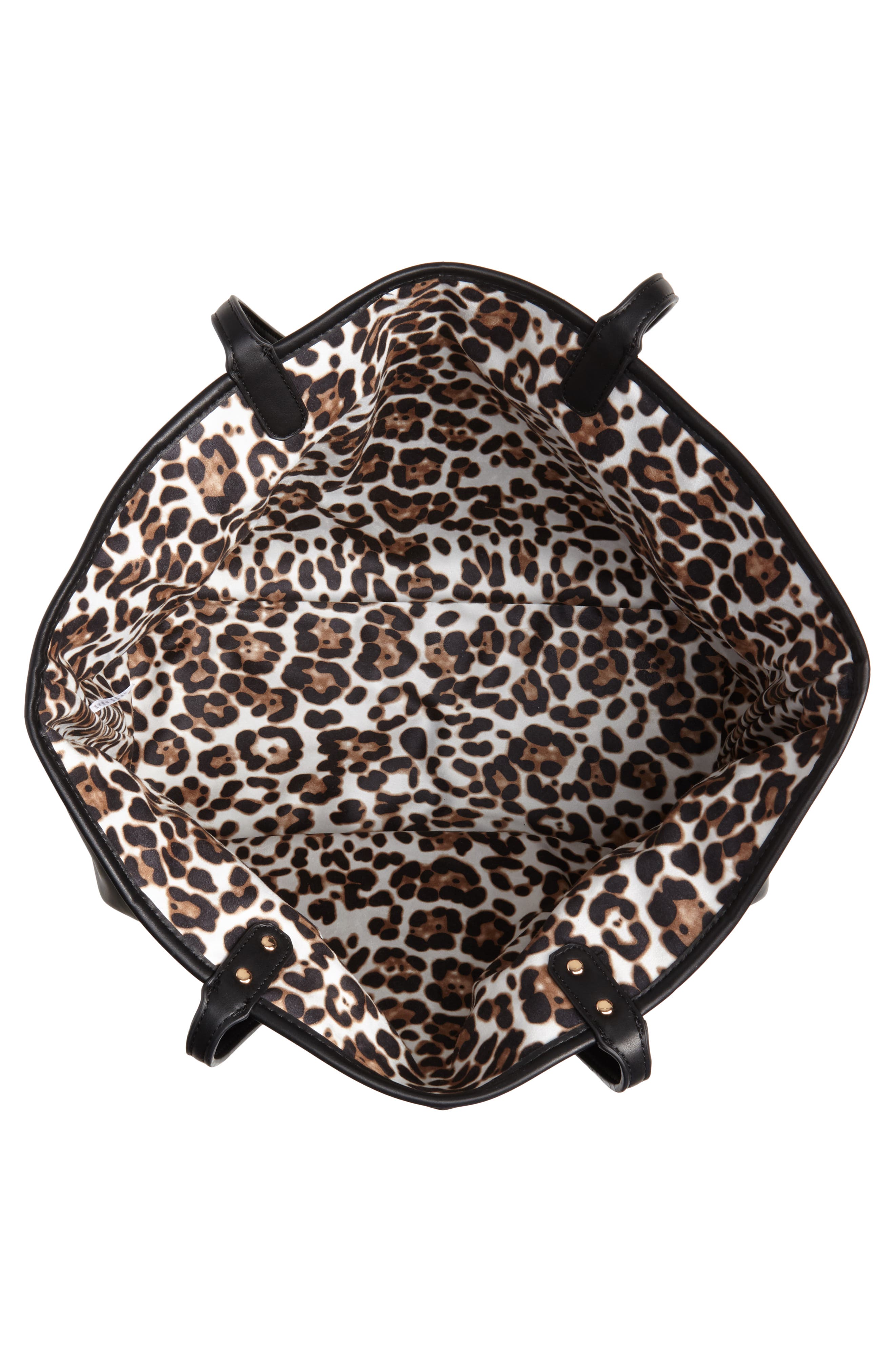 Mali + Lili Tina Leopard Print & Vegan Leather Reversible Tote, Alternate, color, 
