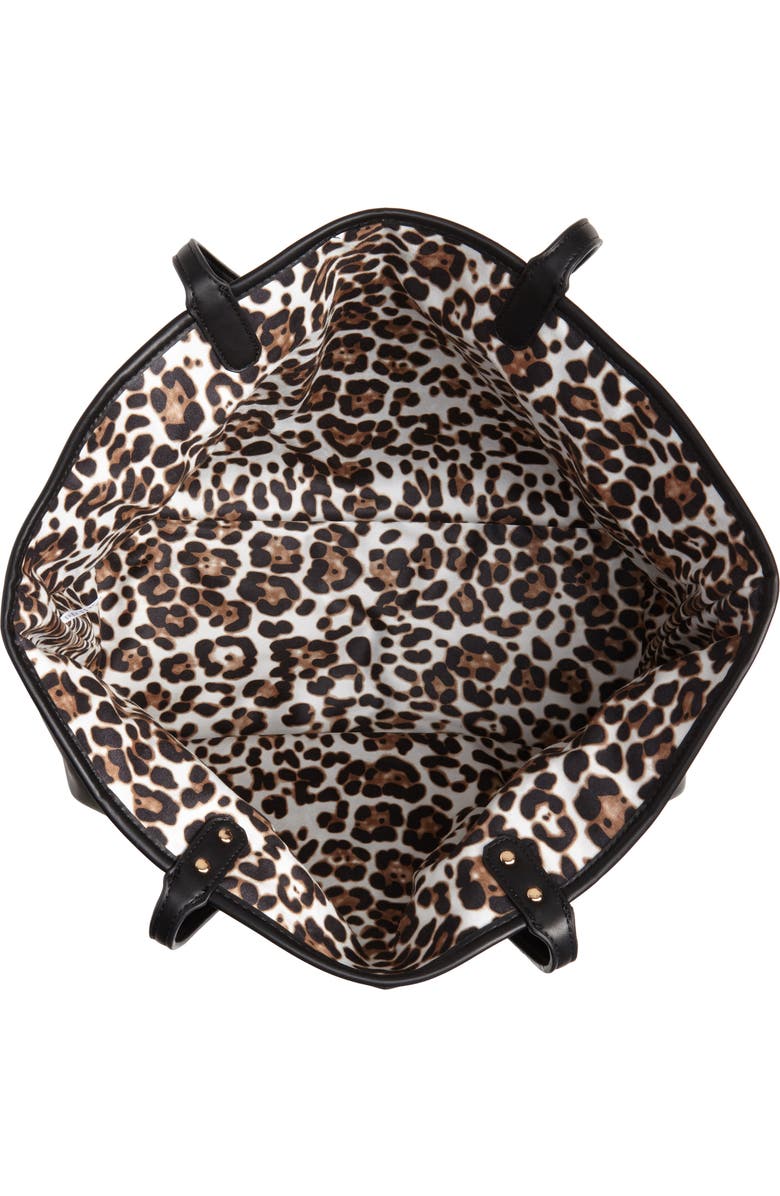 Mali + Lili Tina Leopard Print & Vegan Leather Reversible Tote, Alternate, color,