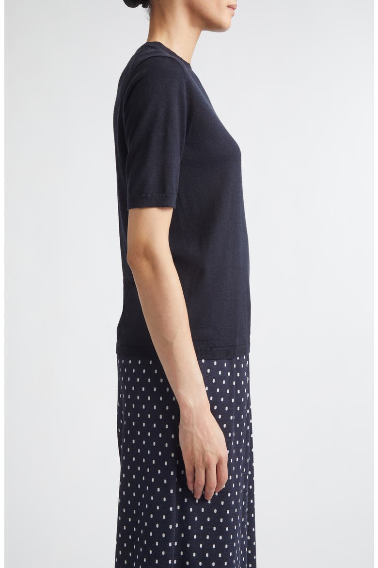 Short Sleeve Silk & Cashmere Sweater, Alternate, color, ULTRAMARINE